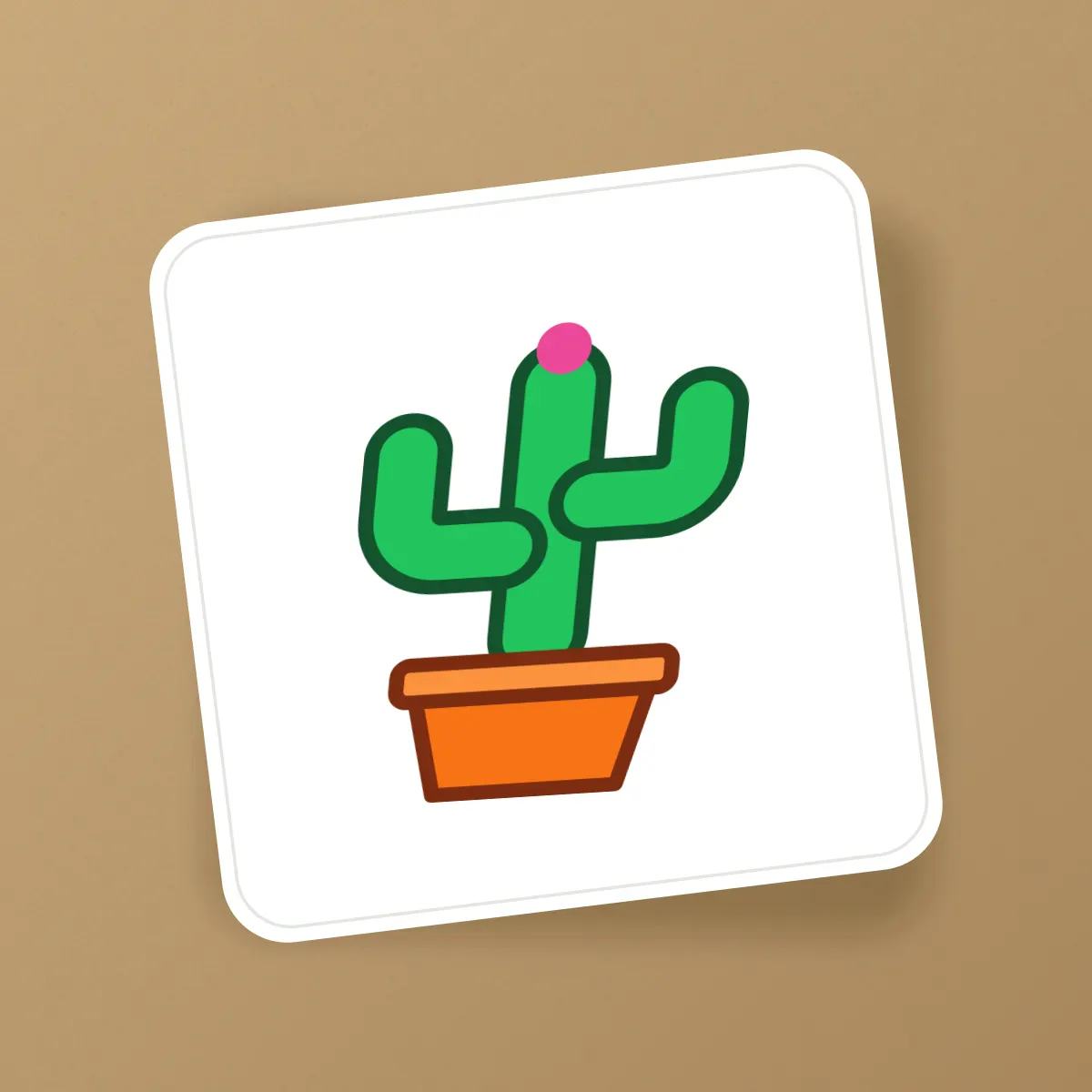 Stickers: a rendered preview with the cactus sample art