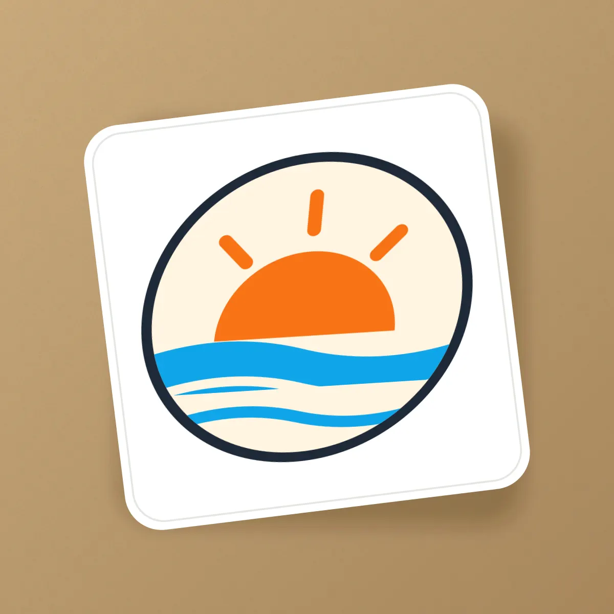 Stickers: a rendered preview with the sunset sample art